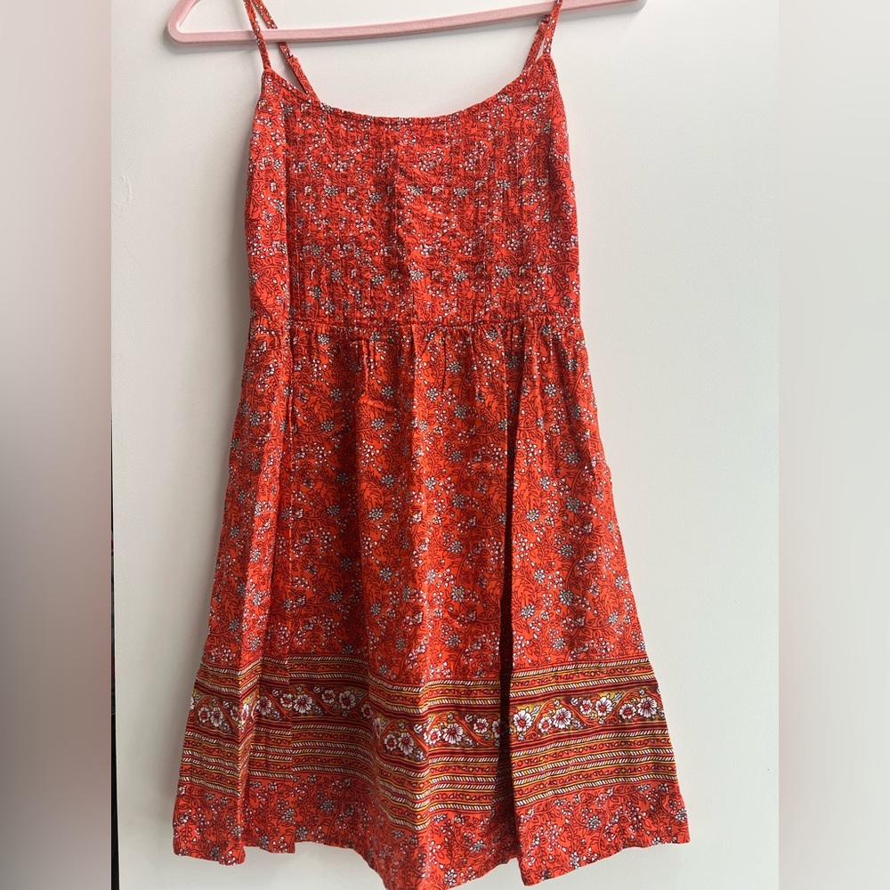 Floral Red Tank Top Dress